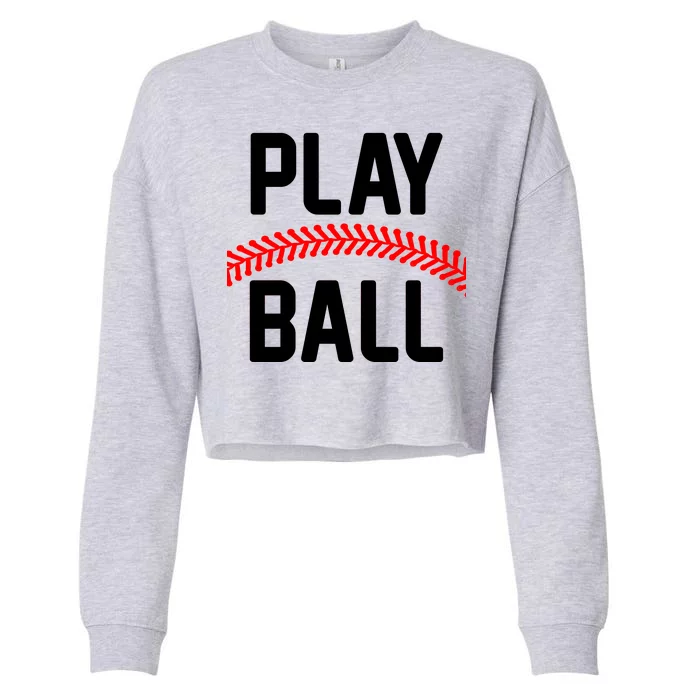 Play Ball Baseball and Softball Players Cropped Pullover Crew