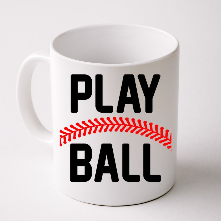 Play Ball Baseball and Softball Players Coffee Mug
