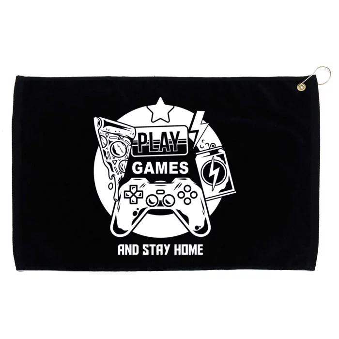 Play Games And Stay Home Grommeted Golf Towel