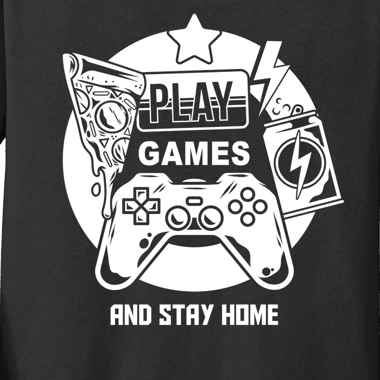 Play Games And Stay Home Kids Long Sleeve Shirt