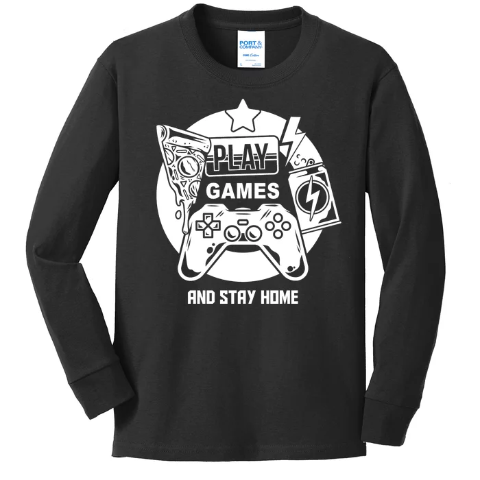 Play Games And Stay Home Kids Long Sleeve Shirt