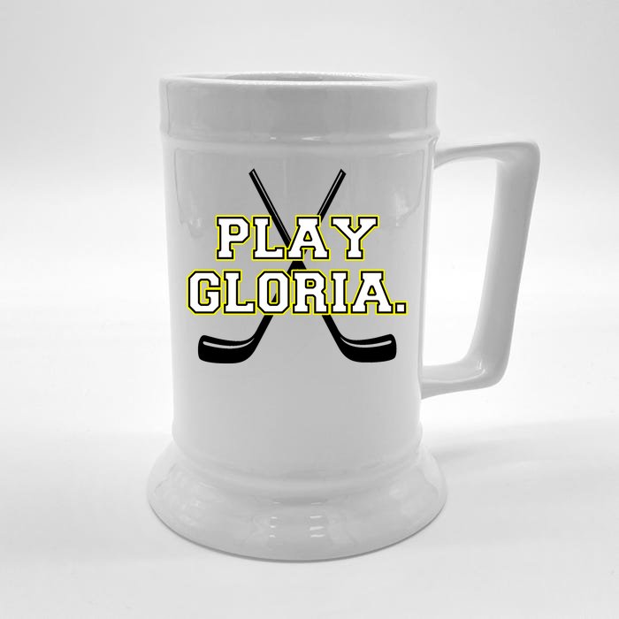 Play Gloria Hockey Front & Back Beer Stein