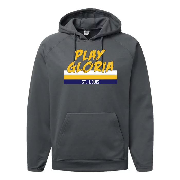 Play Gloria St. Louis Hockey Stripes Performance Fleece Hoodie