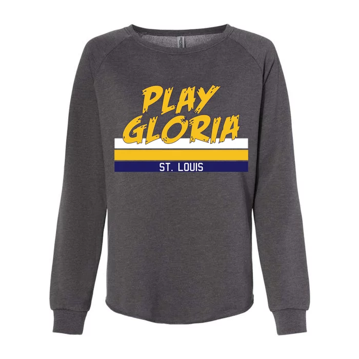 Play Gloria St. Louis Hockey Stripes Womens California Wash Sweatshirt