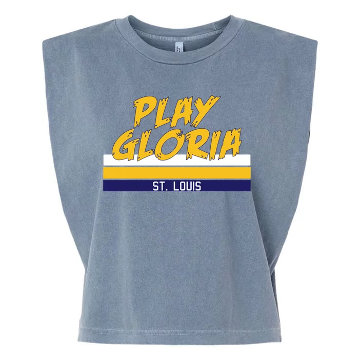 Play Gloria St. Louis Hockey Stripes Garment-Dyed Women's Muscle Tee