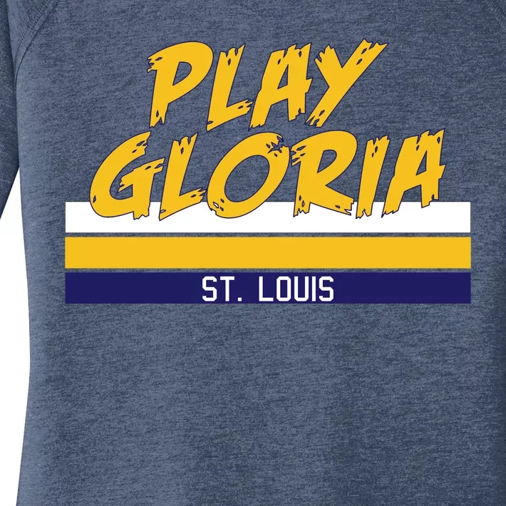 Play Gloria St. Louis Hockey Stripes Women's Perfect Tri Tunic Long Sleeve Shirt