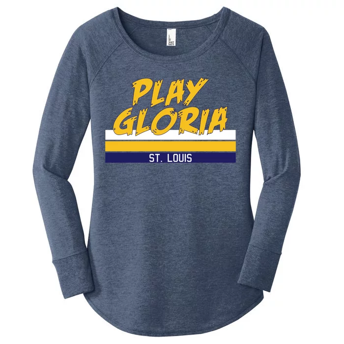 Play Gloria St. Louis Hockey Stripes Women's Perfect Tri Tunic Long Sleeve Shirt