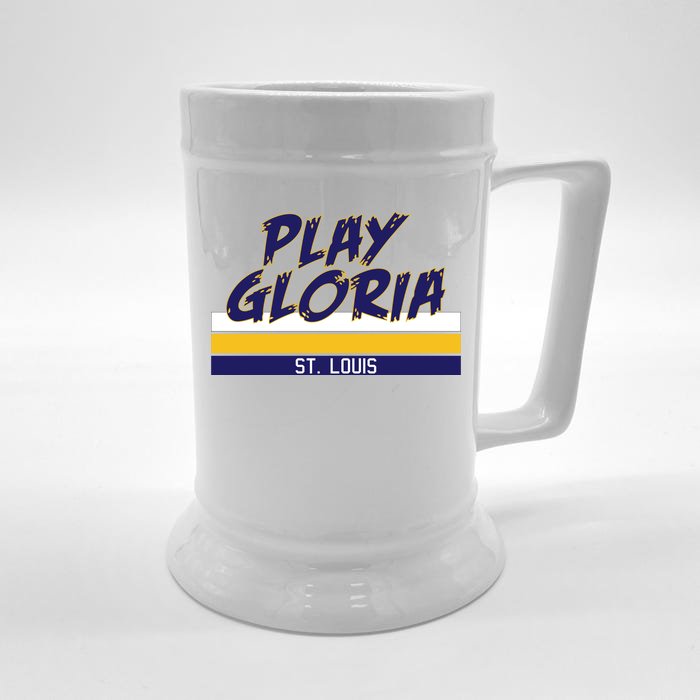 Play Gloria St. Louis Hockey Stripes Front & Back Beer Stein