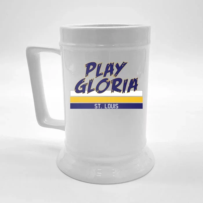 Play Gloria St. Louis Hockey Stripes Front & Back Beer Stein