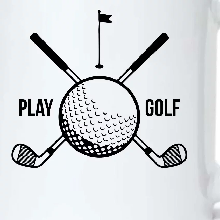 Play Golf Golfball Clubs Crossbones Black Color Changing Mug