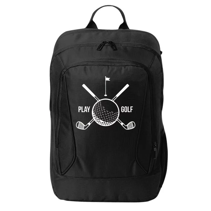 Play Golf Golfball Clubs Crossbones City Backpack