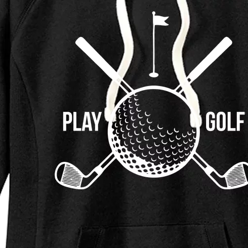 Play Golf Golfball Clubs Crossbones Women's Fleece Hoodie