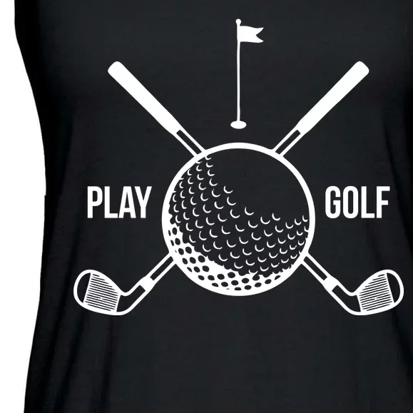 Play Golf Golfball Clubs Crossbones Ladies Essential Flowy Tank