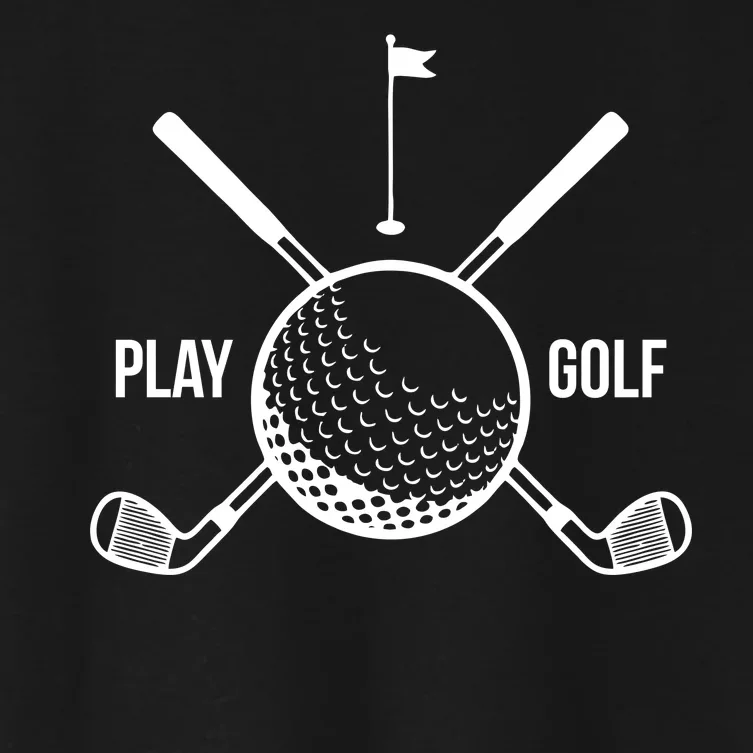 Play Golf Golfball Clubs Crossbones Women's Crop Top Tee