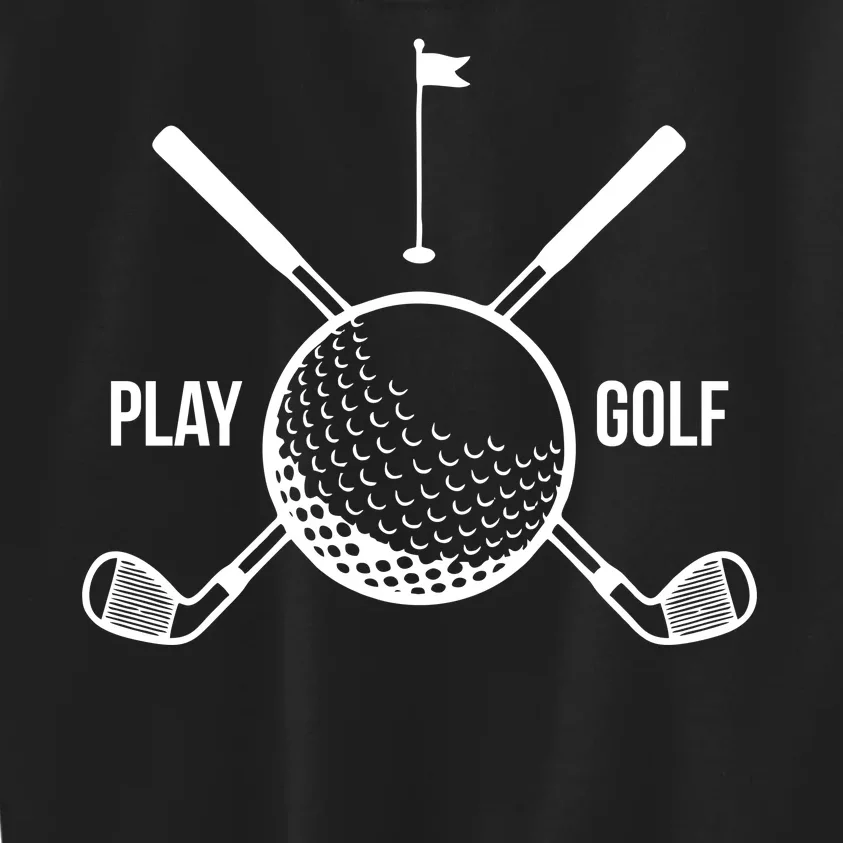 Play Golf Golfball Clubs Crossbones Kids Sweatshirt