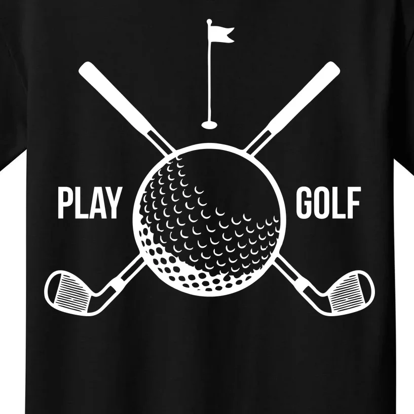 Play Golf Golfball Clubs Crossbones Kids T-Shirt