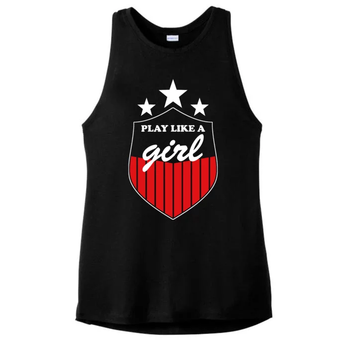 Play Like A Girl Ladies Tri-Blend Wicking Tank