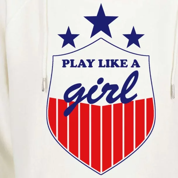 Play Like A Girl Womens Funnel Neck Pullover Hood