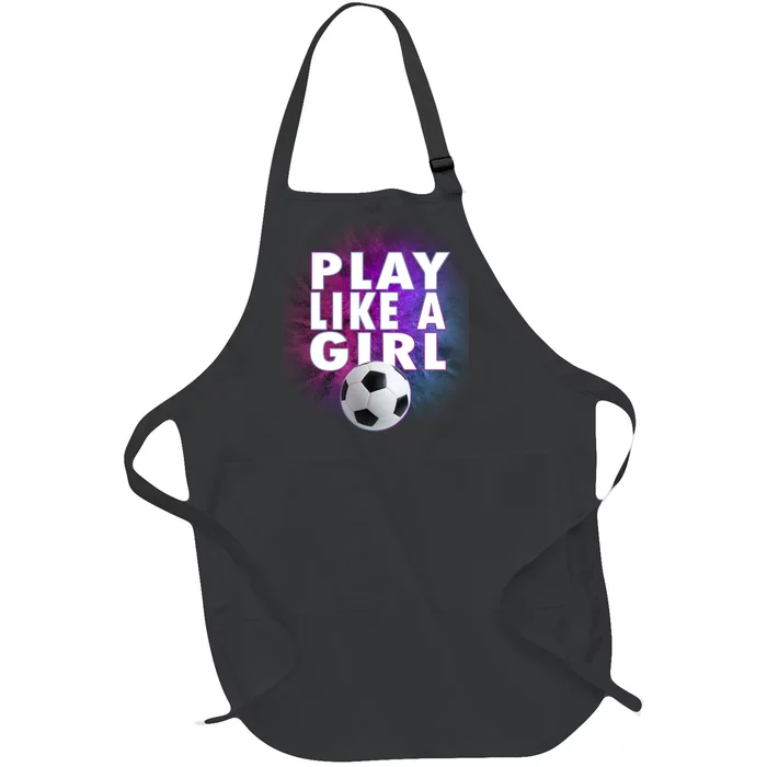 Play Like A Girl Womens Soccer Full-Length Apron With Pocket