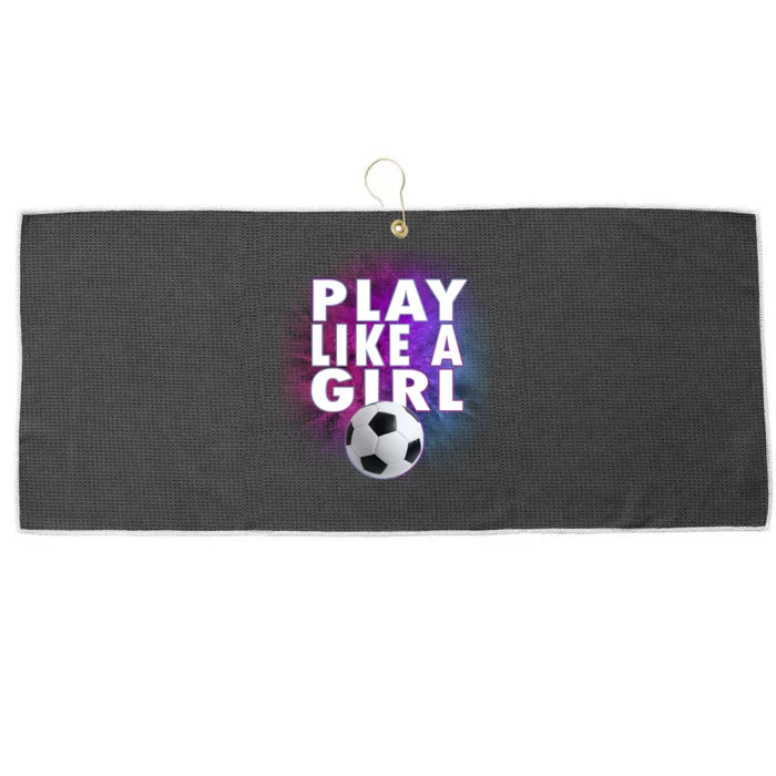 Play Like A Girl Womens Soccer Large Microfiber Waffle Golf Towel