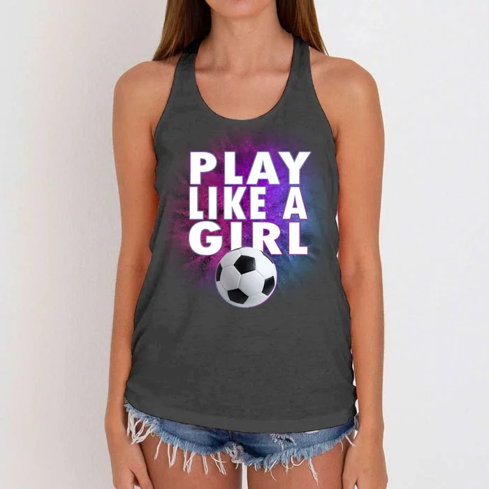 Play Like A Girl Womens Soccer Women's Knotted Racerback Tank