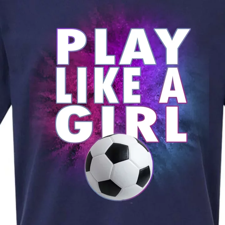 Play Like A Girl Womens Soccer Sueded Cloud Jersey T-Shirt