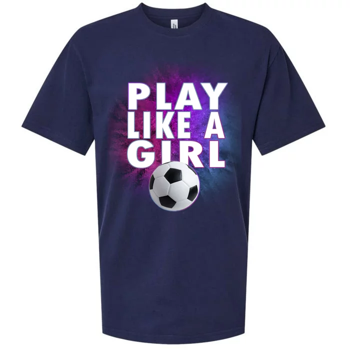 Play Like A Girl Womens Soccer Sueded Cloud Jersey T-Shirt