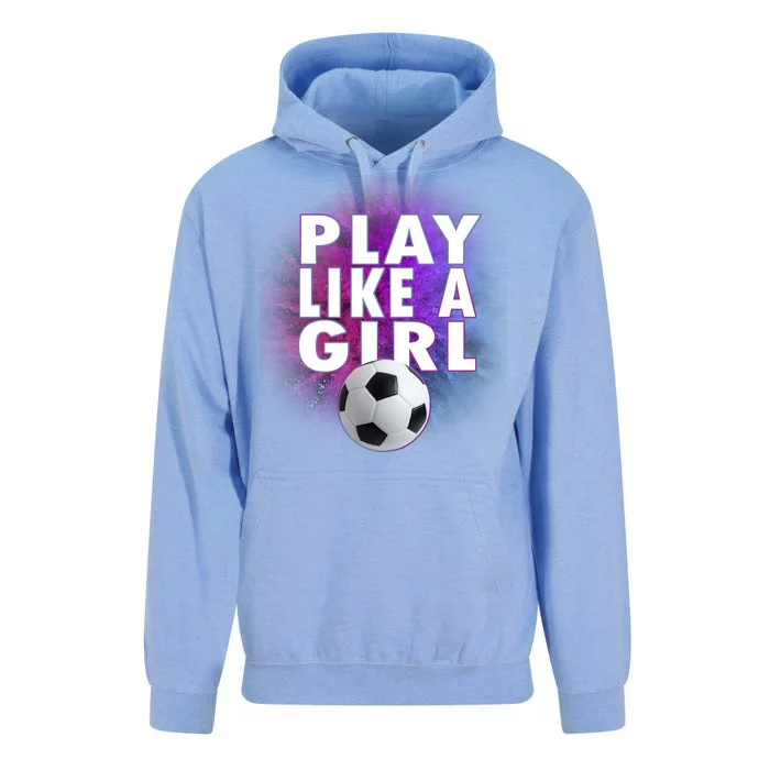 Play Like A Girl Womens Soccer Unisex Surf Hoodie