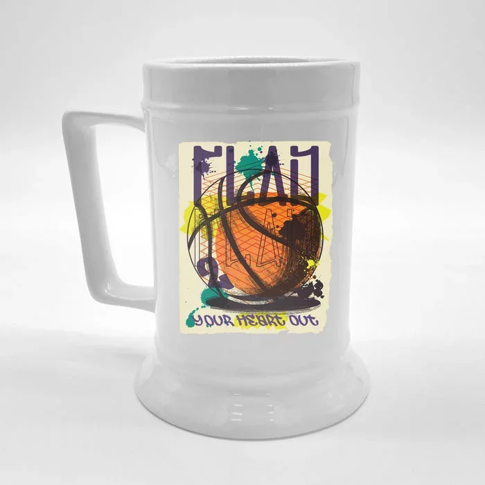 Play Your Heart Out Basketball Front & Back Beer Stein