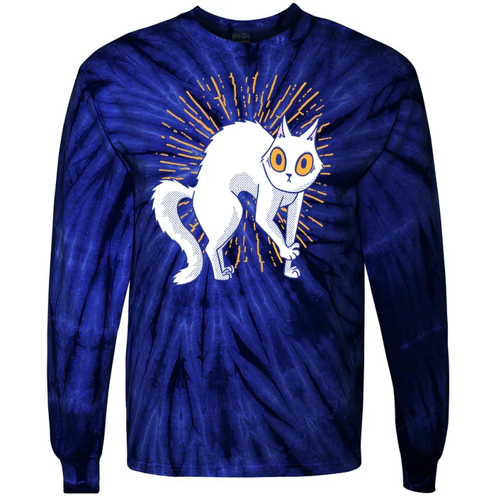 Playful Cat Tie-Dye Long Sleeve Shirt