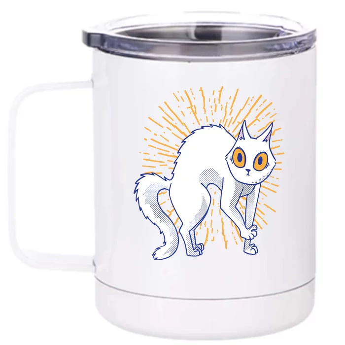 Playful Cat Front & Back 12oz Stainless Steel Tumbler Cup