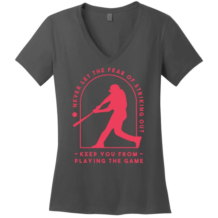 Playing The Game Baseball Women's V-Neck T-Shirt