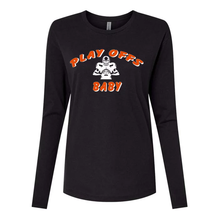 Playoffs Baby Football Womens Cotton Relaxed Long Sleeve T-Shirt