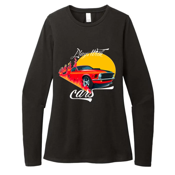 Plays With Cars Matching Family Womens CVC Long Sleeve Shirt