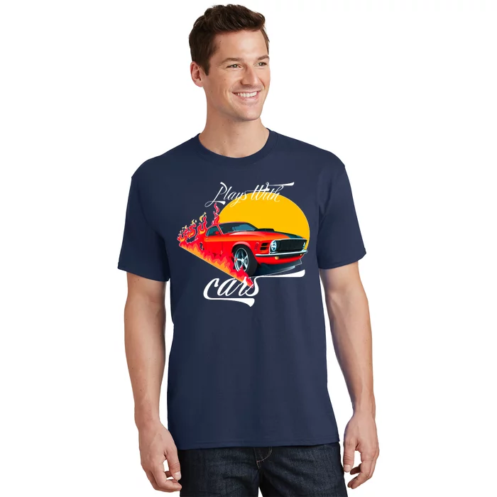 Plays With Cars Matching Family T-Shirt