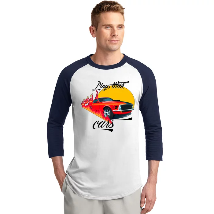 Plays With Cars Matching Family Baseball Sleeve Shirt