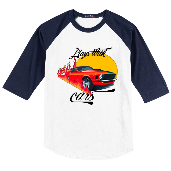 Plays With Cars Matching Family Baseball Sleeve Shirt