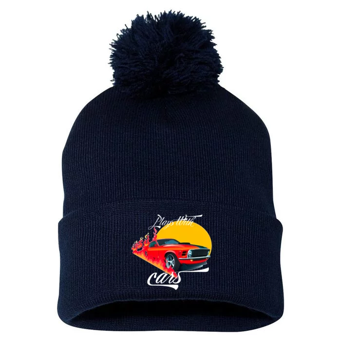 Plays With Cars Matching Family Pom Pom 12in Knit Beanie