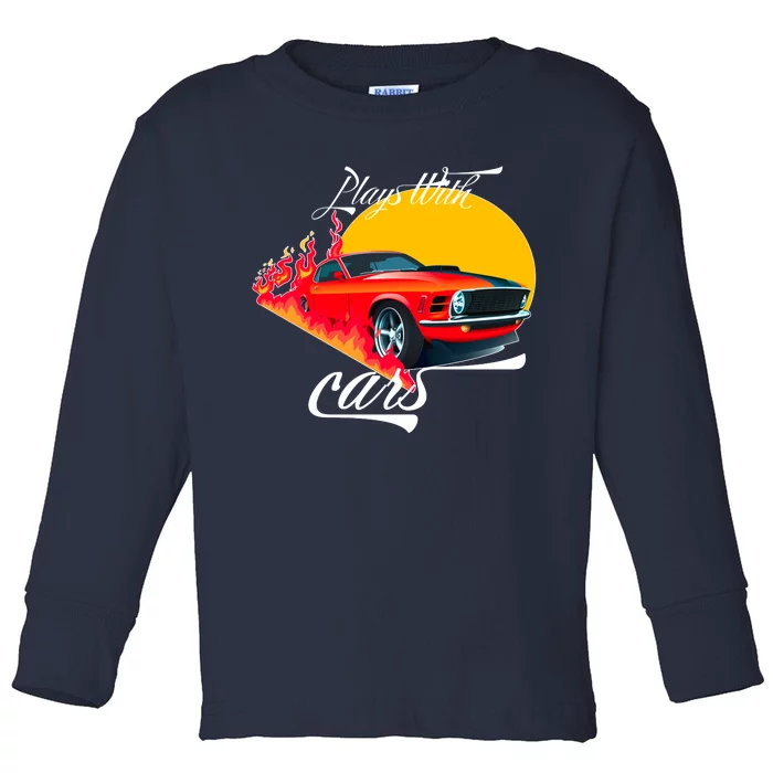 Plays With Cars Matching Family Toddler Long Sleeve Shirt