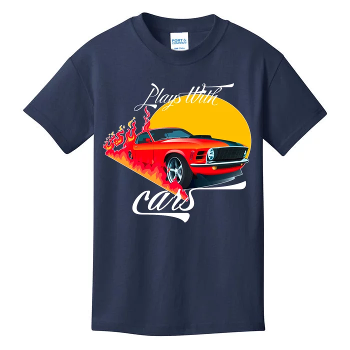 Plays With Cars Matching Family Kids T-Shirt