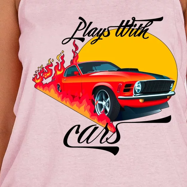 Plays With Cars Matching Family Women's Knotted Racerback Tank