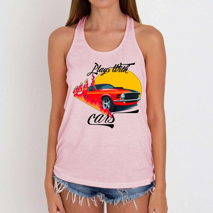 Plays With Cars Matching Family Women's Knotted Racerback Tank