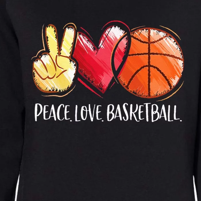 Peace Love Basketball Womens California Wash Sweatshirt