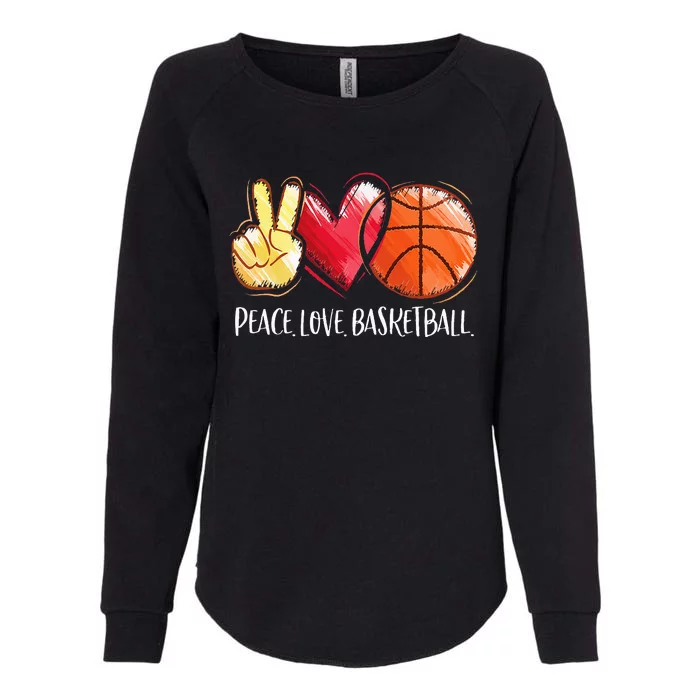 Peace Love Basketball Womens California Wash Sweatshirt