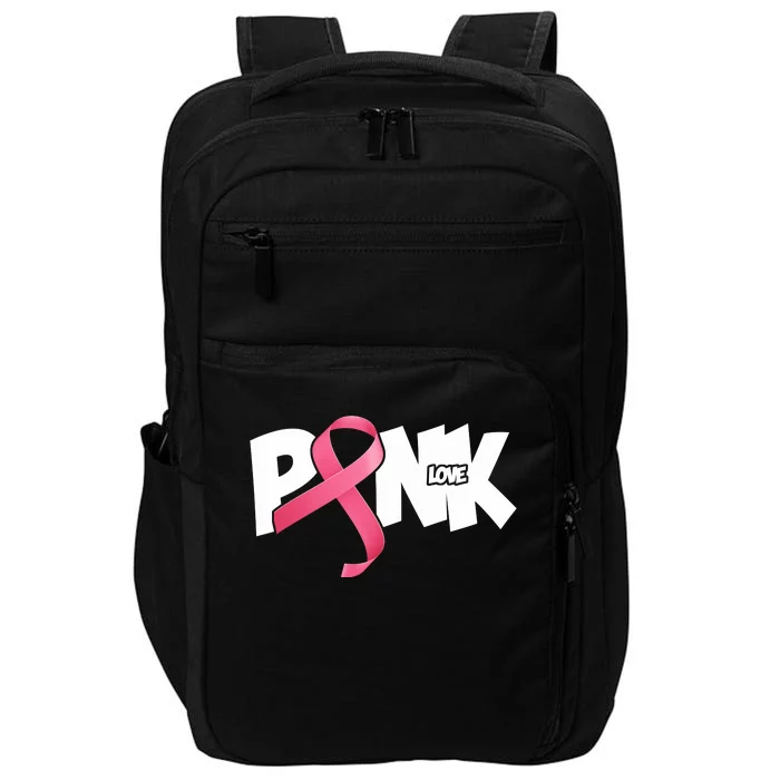 Pink Love Breast Cancer Ribbon Impact Tech Backpack