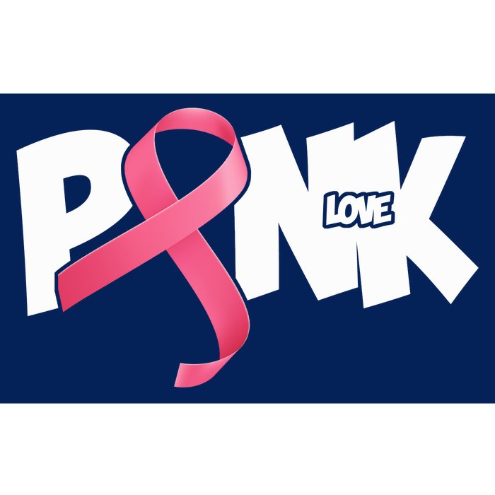 Pink Love Breast Cancer Ribbon Bumper Sticker