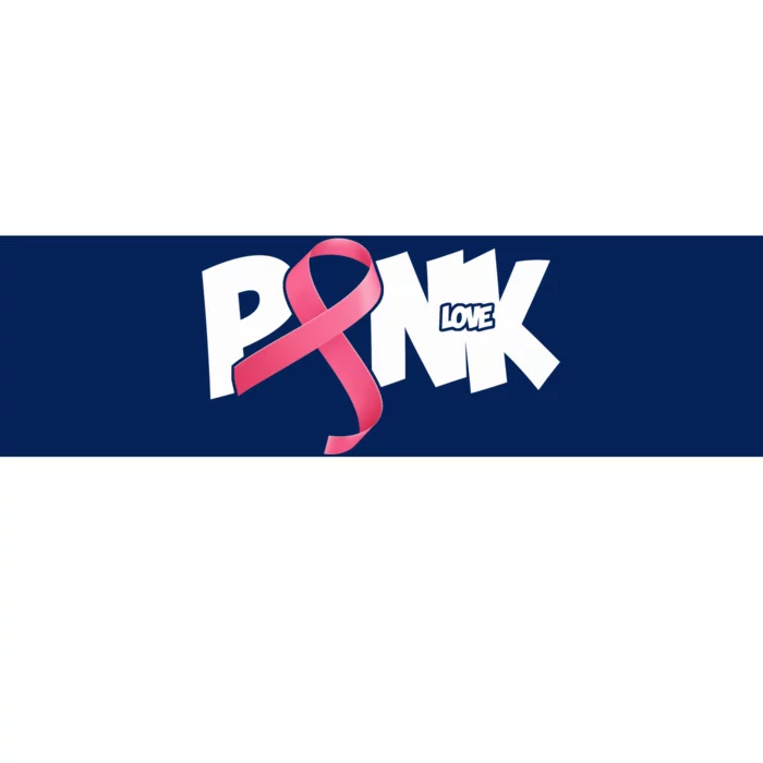 Pink Love Breast Cancer Ribbon Bumper Sticker