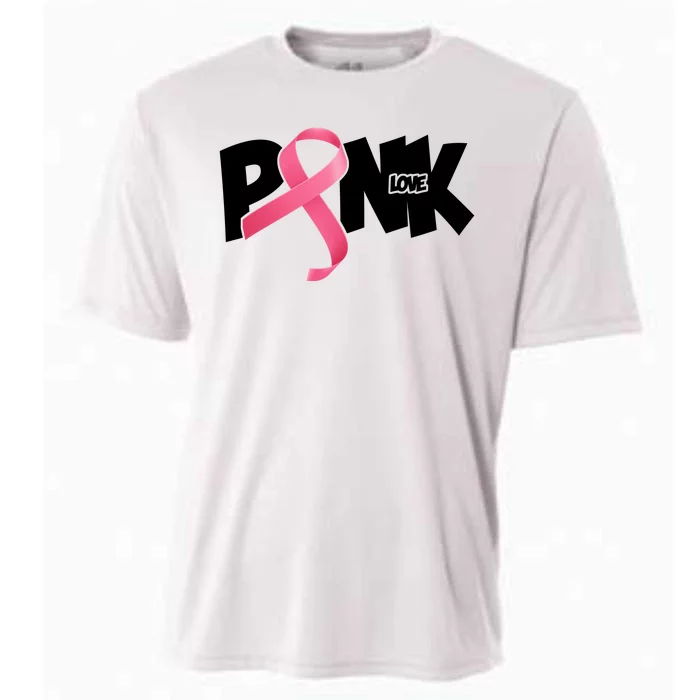 Pink Love Breast Cancer Ribbon Cooling Performance Crew T-Shirt