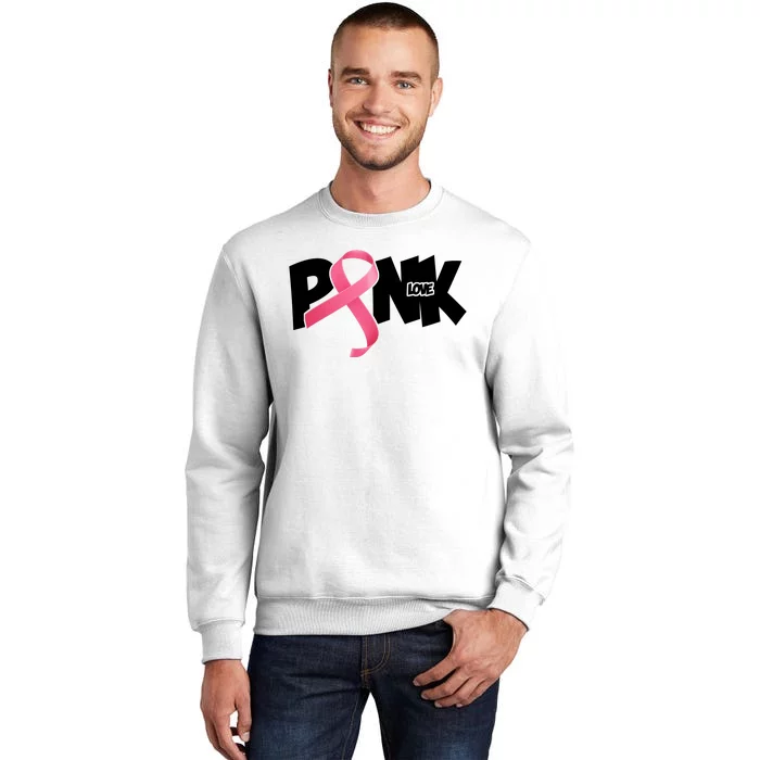 Pink Love Breast Cancer Ribbon Sweatshirt