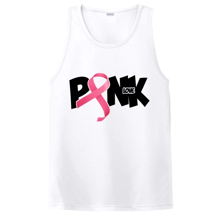 Pink Love Breast Cancer Ribbon Performance Tank